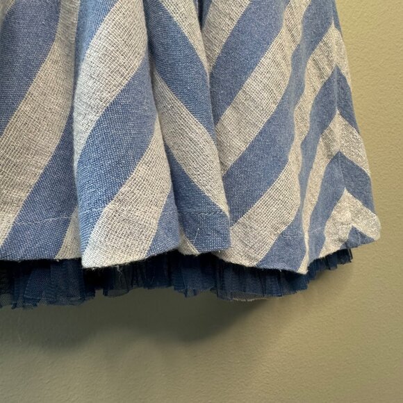 PINK CHICKEN Silver Striped Party Dress Girls 6 6Y Blue Peekaboo Petticoat Girl - Picture 7 of 10